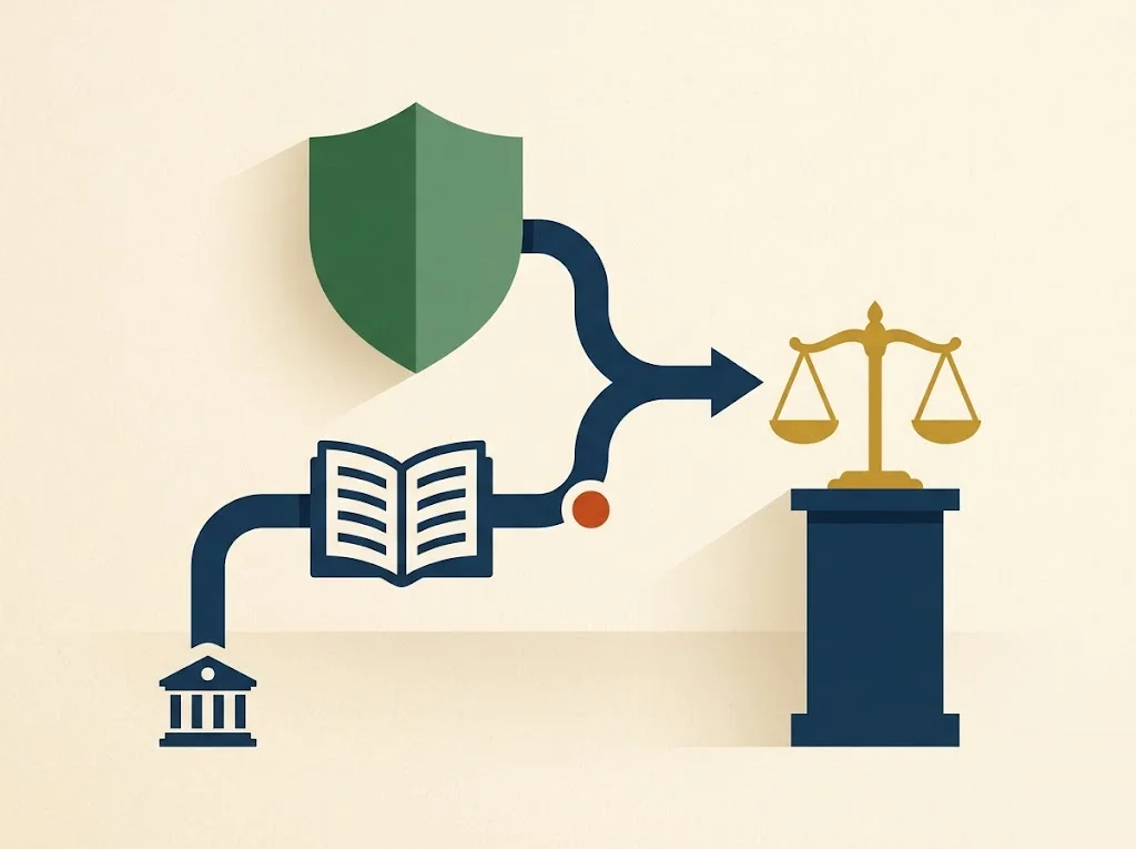 Editorial illustration of a bank ledger and credit report under a magnifying glass representing 15 USC 1681s-2 furnisher duties under the FCRA