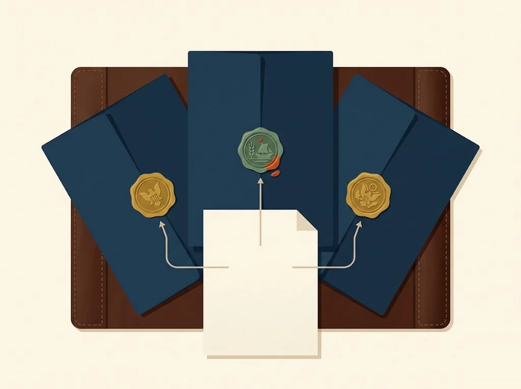 Editorial illustration routing a consumer credit complaint between the CFPB, the FTC identity-theft and fraud channels, and a state Attorney General office