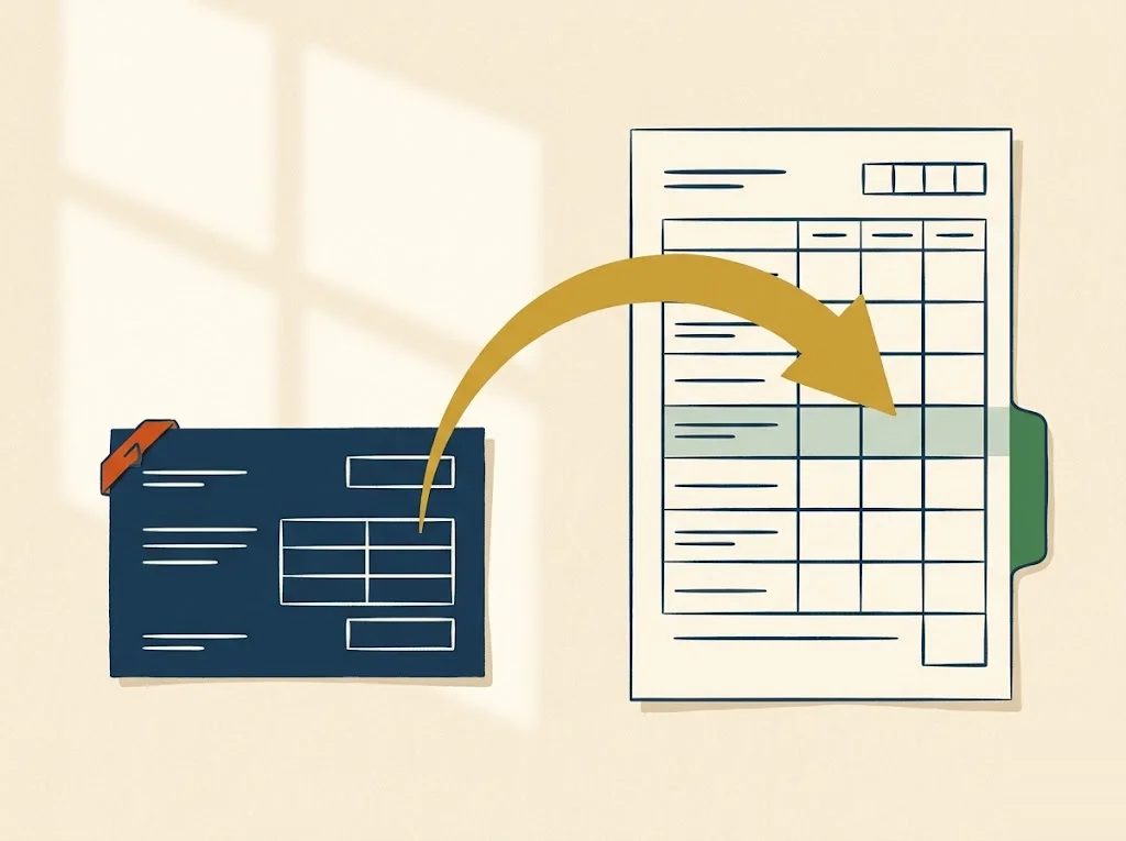 Editorial illustration of Form 1099-INT interest boxes flowing to Schedule B, Schedule 1, and Form 1040, mapping each interest box to its place on a US tax return