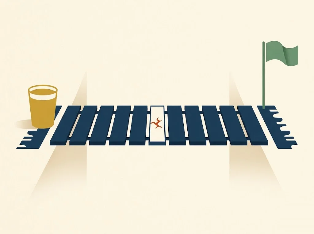 Editorial calendar illustration tracing the HSA last-month rule testing period from December 1 of one year through December 31 of the next, with a warning marker on a broken month.